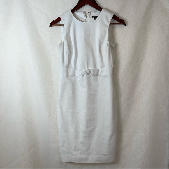 ann taylor sheath dress knot waist in white - Picture 8 of 9